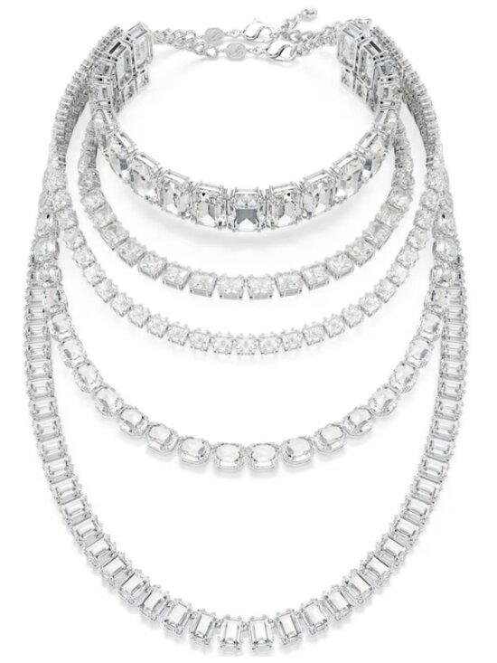 Swarovski Jewelry - Swarovski Silver-Tone Layered Crystal Necklace Set